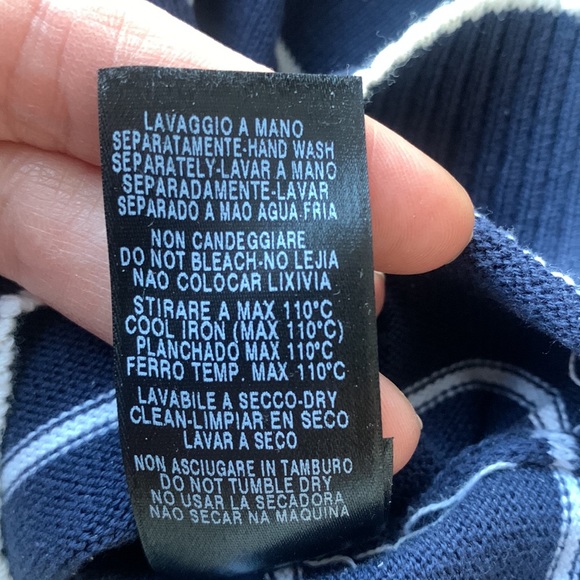 ERMENEGILDO ZEGNA - ZEGNA SPORT Navy & White Striped Sweater Quarter Zip Size L - Picture 13 of 14